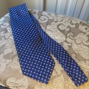 Brooks Brothers 346 Pure Silk Tie Palm Trees Tie Navy Blue Novelty Tie